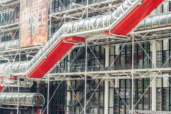 PARIS, FRANCE -  APRIL 26:Centre Georges Pompidou on april 26, 2013 in Paris. The postmodern structure completed in 1977 is one of most popular landma
