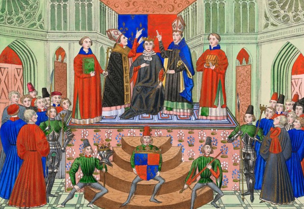 HENRY IV OF ENGLAND (1367-1413) is crowned at Westminster Abbey 13 October 1399