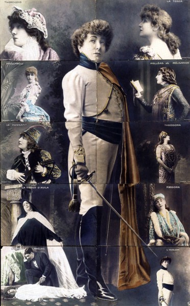 1898 ca , PARIS , FRANCE : The french most celebrated theatre actress SARAH BERNHARDT ( 1844 - 1923 )  in  some of his stage roles : THEROIGNE , FROUF