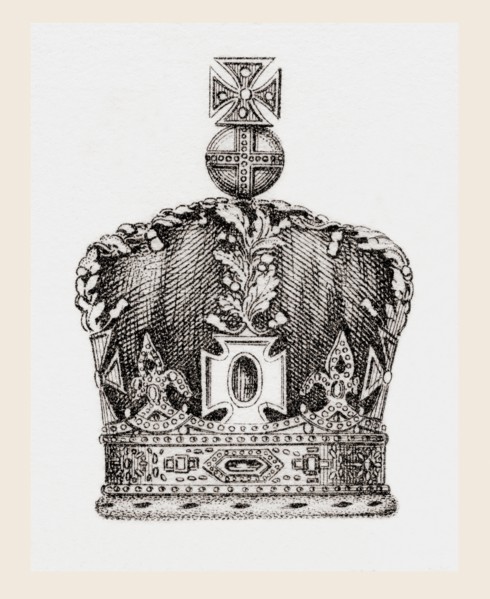 The Imperial State Crown, made for Queen Victoria in 1838.  From The National Encyclopaedia: A Dictionary of Universal Knowledge, published c.1890