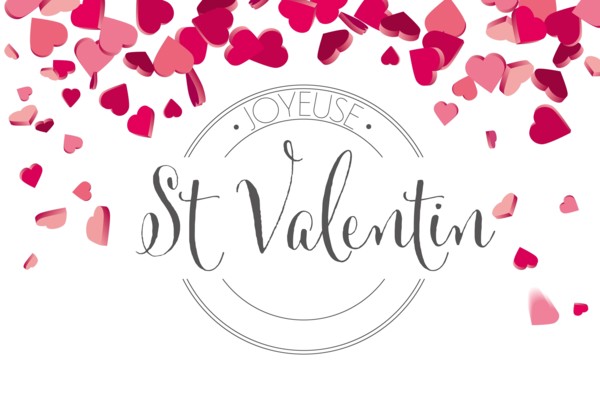 French Valentines day hearts illustration