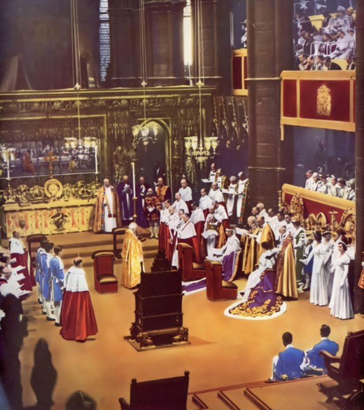 His Majesty King George VI (1895-1952), being asked to swear his coronation oath. George VI's coronation took place on 12th May 1937 at Westminster Abbey, the date previously intended for his brother ...