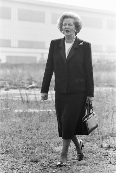 Prime Minister Margaret Thatcher seen here at what remains of the Head Wrightson works in Thornaby Middlesbrough  The Prime Minister launched her inner-city offensive on Teesside with the promise of 1...