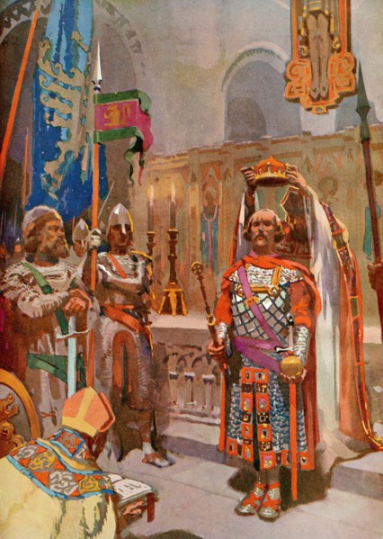 The coronation of William the Conqueror, 25 December, 1066.  William I aka William the Conqueror, c. 1028 - 1087.  First Norman King of England.  From Their Gracious Majesties King George VI and Queen...