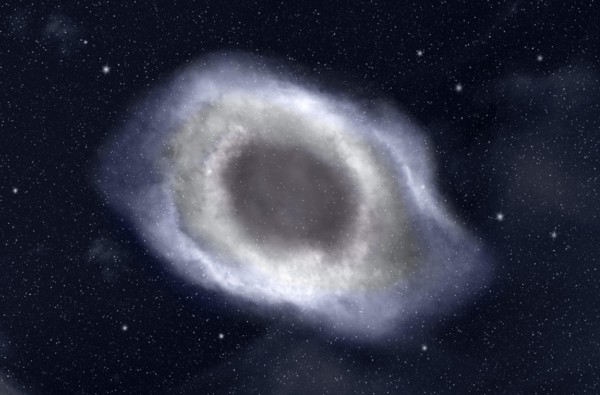 Galaxy with stars in the space