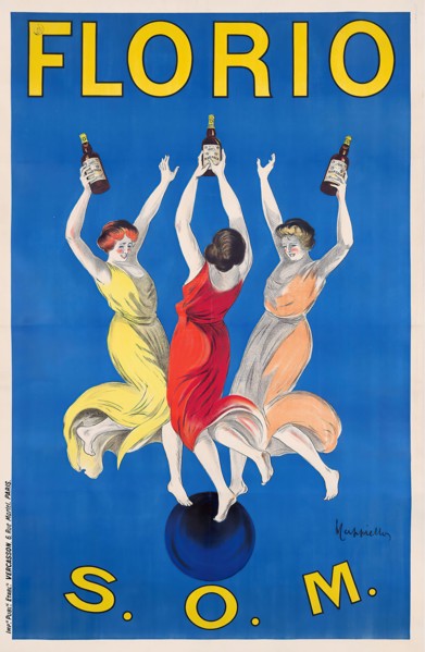 Leonetto Cappiello (Italian, 1875-1942) artwork. Art Nouveau. Vintage advertisement poster. FLORIO. S.O.M. 1911.