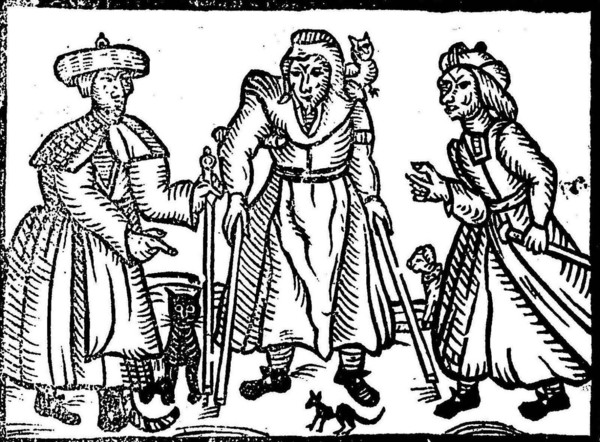 Vintage Witch Trials themed artwork illustration