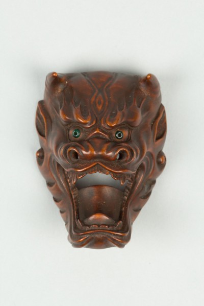 Netsuke of Devil Mask with Wide-Open Mouth, 19th century