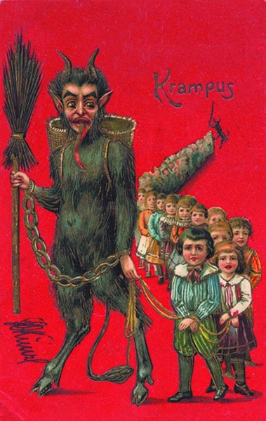 krampus vintage illustration