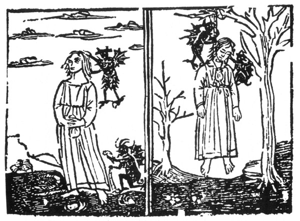 Hanging of a farm woman declared by the Inquisition to be possessed by demons. It has been estimated that tens of thousands of people were executed for witchcraft in Europe and the American colonies o...