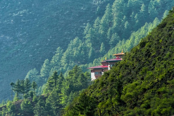 Village in the forest in the Himalayas, Haa, Bhutan