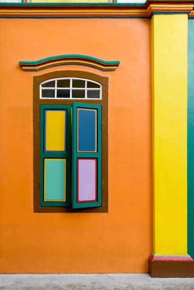 Colorful houses in little India, Singapore