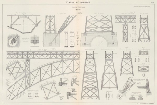 Viaduc de Garabit Planche 4 - Mémoire de G. Eiffel