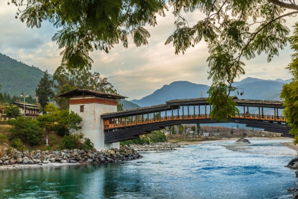 Bridge leading to Punakha dzong