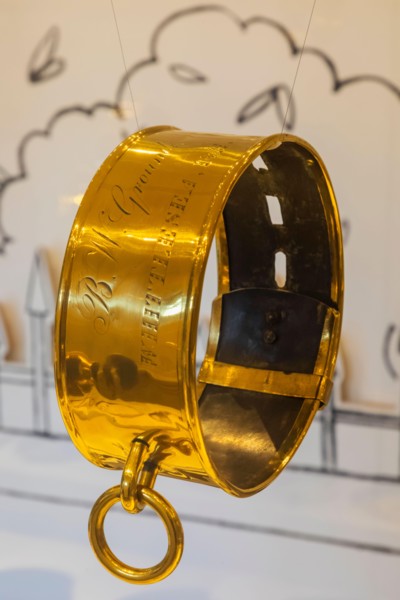 England, Kent, Leeds Castle, The Dog Collar Museum, Exhibit of Historical Dog Collars