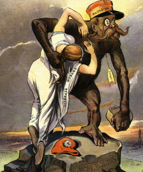 THE DREYFUS AFFAIR  A French cartoon ridiculing the abuse of Law in the case against Alfred Dreyfus in 1893-4