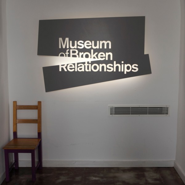A sign at the Museum of Broken Relationships in Zagreb, Croatia.