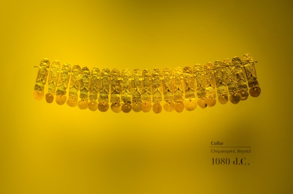 Precolumbian gold object exhibited at the Bogota Gold Museum