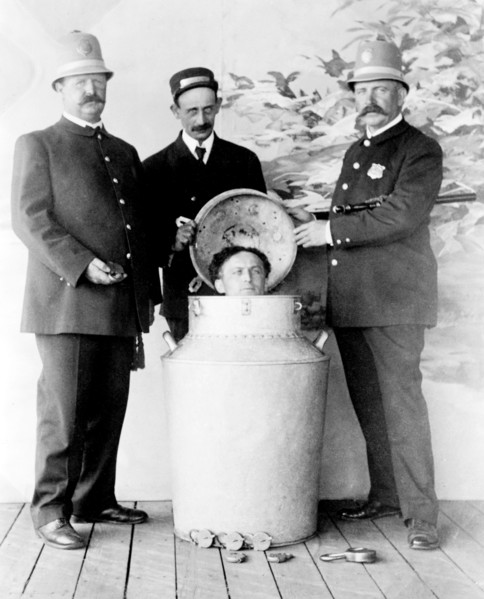 Harry Houdini Performs the Great Milk Can Escape, 1908