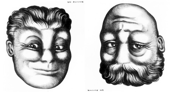 Rex Whistler - The “Reversible Faces” of Rex Whistler - Hair and Bald Bearded