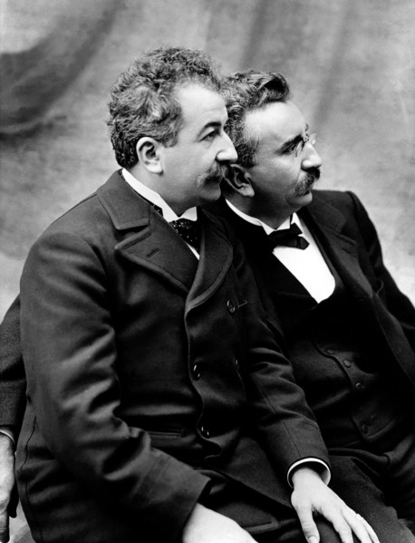The Lumiere Brothers. Portrait of The Lumière brothers, Auguste Marie Louis Nicolas Lumière (1862-1954) and Louis Jean Lumière (1864-1948). Auguste is on the left, Louis on the right.