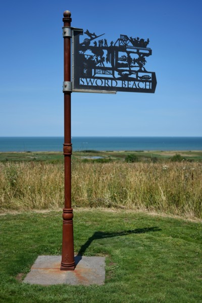 Metal Utah Beach Marker at The British Normandy Memorial.