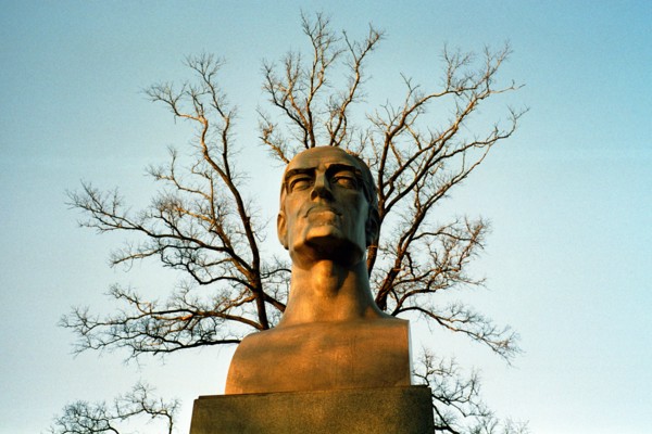 Thomas Woodrow Wilson bust in the Wilsons park in Poznan, Poland