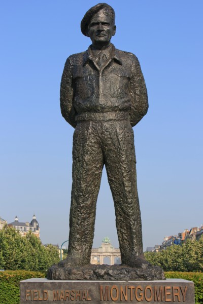 Statue of Field Marshal Bernard Law Montgomery (1887-1976) in Brussels, Belgium