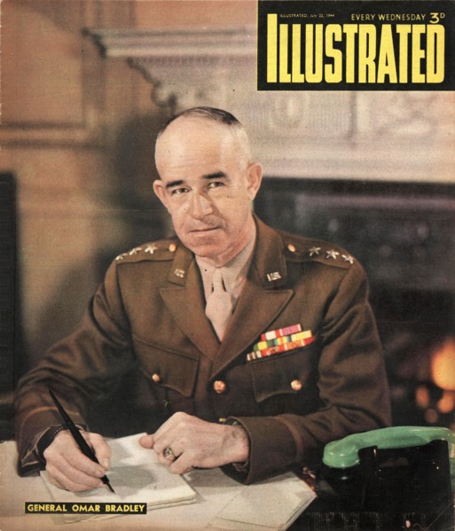 1944 Illustrated U.S. army General Omar Bradley