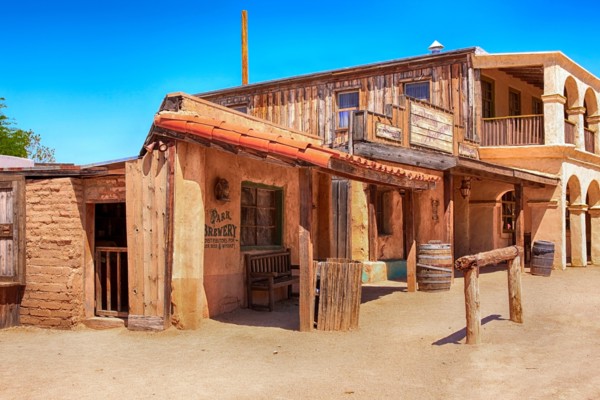 Cowboy Film set building at the Old Tucson Film Studios amusement park in Arizona
