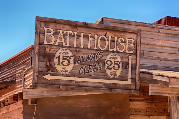 The Bath House where Dean Martin bathed in the movie El Dorado at the Old Tucson Film Studios amusement park in Arizona