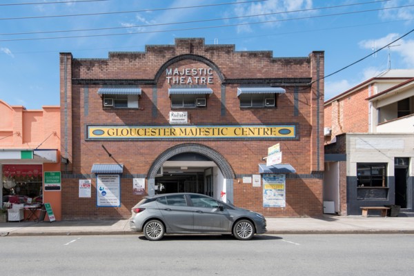 The Majestic Theatre in Gloucester NSW opened in 1926 and operated as a cinema until 1980. It has since been converted to a shopping mall.