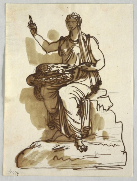Drawing, Hygeia, after an Antique Statue in Giustiniani Collection, Rome, ca. 1820
