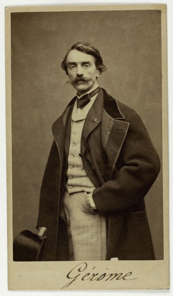 Portrait of Jean-Léon Gérôme (1824-1904) (painter) Portrait de Jean-Léon Gérôme (1824-1904), peintre. Carte de visite (recto). Photographie anonyme. Tirage sur papier albuminé. 1870-1890. Paris, musée...