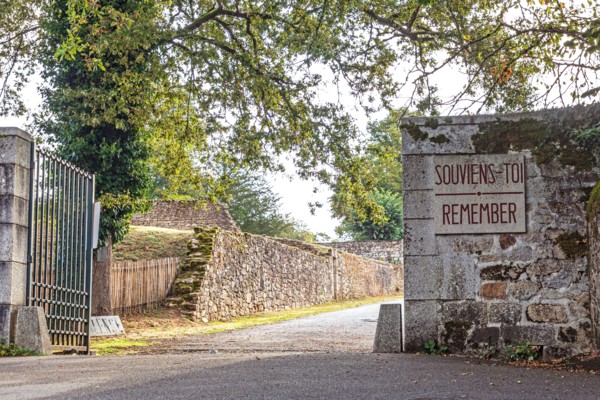 Europe, France, Haute-Vienne, Oradour-sur-Glane. Entrance to the martyr village of Oradour-sur-Glane. (Editorial Use Only)