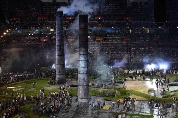 LONDON, ENGLAND - JULY 27, performers during London Olympics Opening Ceremony at the Olympic Stadium on July 27, 2012 in London, England Photo by Roger Sedres / Gallo Images