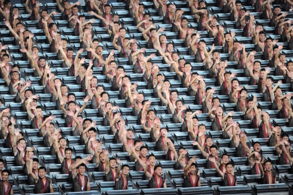 Chinese performers during the Opening Ceremony of the Beijing 2008 Olympic Games at the National Stadium, known as Bird's Nest, Beijing, China, 08 August 2008. PEER GRIMM ###dpa###