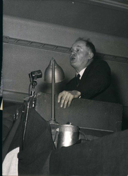 Dec. 23, 1955 - Electoral Campaign of Maurice Thorez: Mr Maurice Thorez, General Secretary of the French Communist party, helped by deputy Georges Cogniot made an address yesterday to the population o...