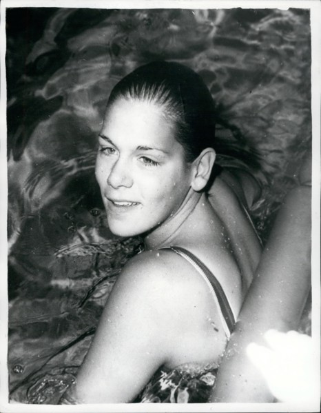 Oct. 10, 1964 - America's Hope for a swimming gold medal in the Tokyo Olympics. American simmer Jenny Duelkel seen at the National Gymnasium, Tokyo where she is getting in some final practice before t...