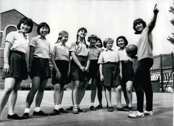 1964 - British Olympic 800 metres athlete and her Japanese pupils.: One of the British Olympic Team members of the 1964 Tokyo Olympics - in twenty two year old Anne - has been undergoing a strict trai...