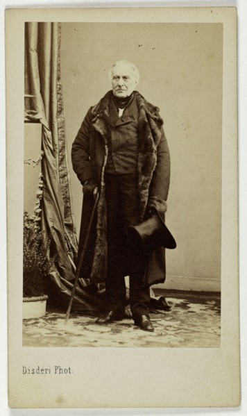 Portrait of François Guizot (1784-1874), writer, statesman Portrait de François Guizot, (1784-1874), écrivain, homme d'Etat. Carte de visite (recto).Tirage sur papier albuminé. Entre 1860-1890. Photog...