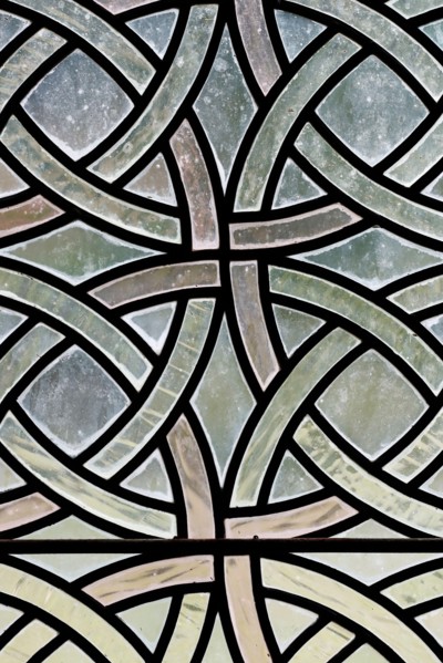Cistercian Abbey of Fontenay.  Stained glass window.  France.