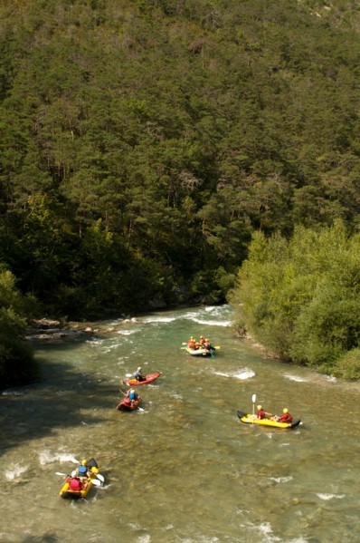 Rafting on Verdon river, Gorges du Verdon, Provence, France.