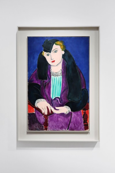 Nice, France - November 20, 2023: "Portrait in a blue coat" by Henri Matisse, 1935. At the Musee Matisse in Nice, France.