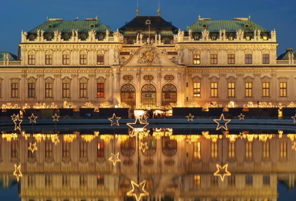 Belvedere in Vienna Austria at Christmas time