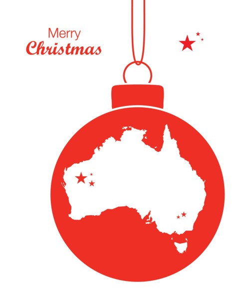 Merry Christmas Map Australia