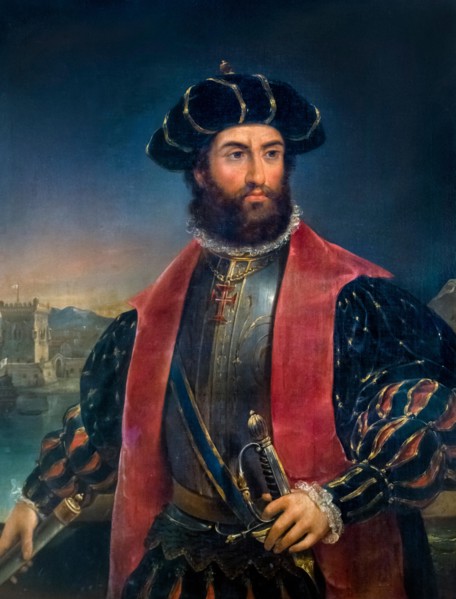 Vasco de Gama. Portrait of the Portuguese explorer, Vasco da Gama, 1st Count of Vidigueira (c. 1460–1524) by Antonio Manuel de Fonseca, oil on canvas, 19thC. Vasco de Gama was the first European to re...