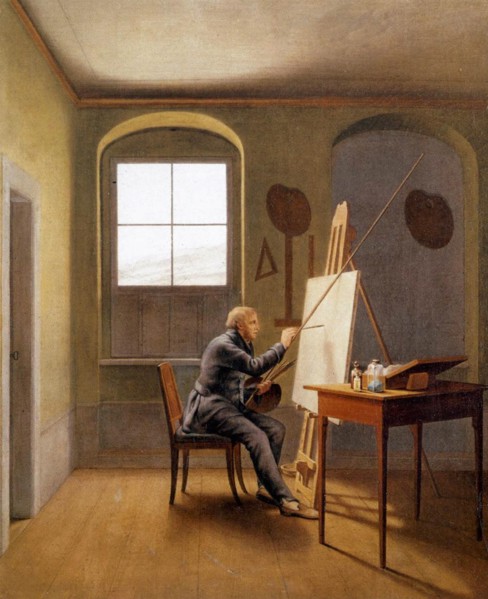 Caspar David Friedrich in the Studio. 1819. Georg Friedrich Kersting - Caspar David Friedrich in his Studio - WGA12120