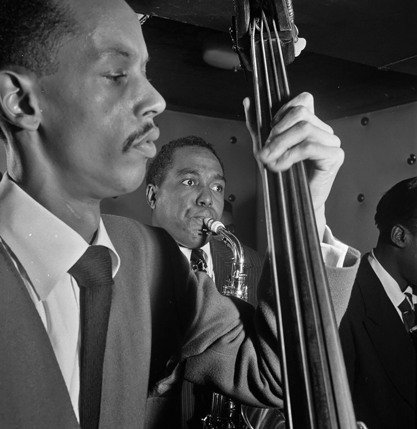 Portrait of Charlie Parker and Tommy Potter, Three Deuces, New York, N.Y., ca. Aug. 1947