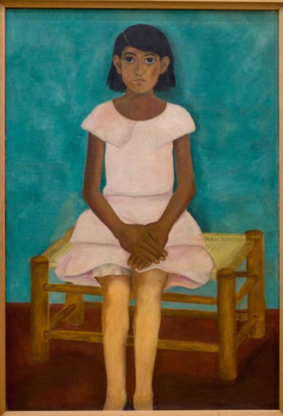 Portrait of Girl (unfinished) by Frida Kahlo, Frida Kahlo House and Museum Casa Azul (Blue House), Coyoacan, Mexico City, Mexico
